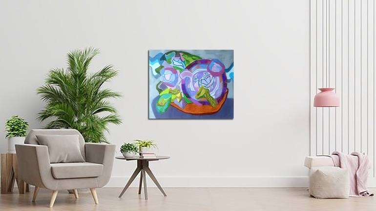 Original Abstract Floral Painting by Ram Patil