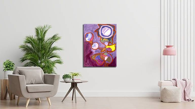 Original Abstract Floral Painting by Ram Patil