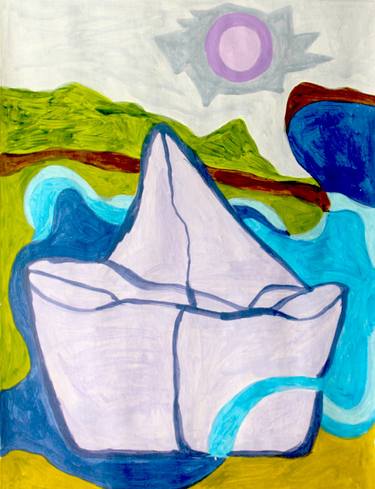 Original Abstract Boat Paintings by Ram Patil