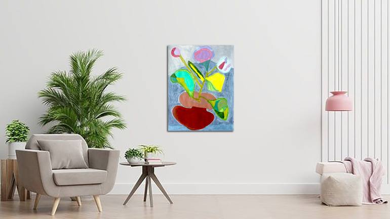 Original Abstract Floral Painting by Ram Patil