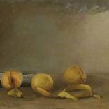 Peaches and Newspaper by Charo Mirat