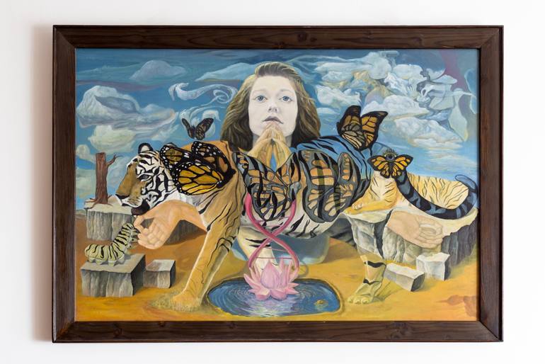 Original Surrealism Love Painting by Bomhér István