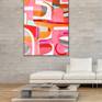 In a virtual room. Painting is 60 inches tall.