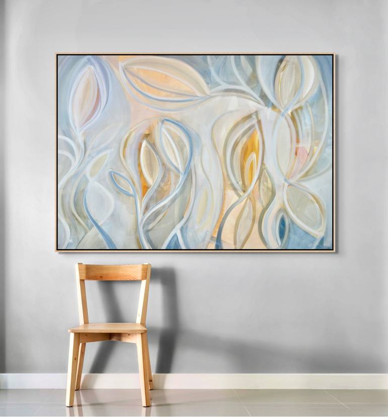 Original Abstract Expressionism Floral Painting by Michelle Louis