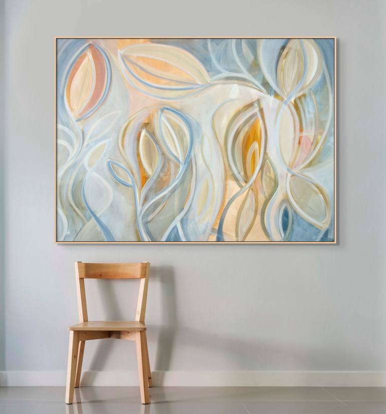Original Abstract Expressionism Floral Painting by Michelle Louis
