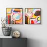 Pair of paintings, sold separately. 12x12" each.