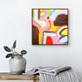 In a virtual room. Painting is 12 inches square.