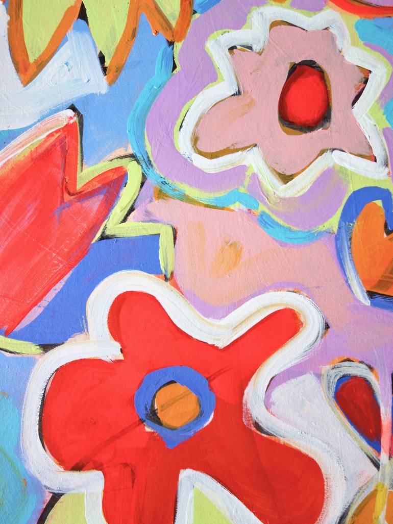 Original Abstract Floral Painting by Michelle Louis