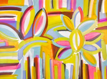 Original Abstract Expressionism Floral Paintings by Michelle Louis