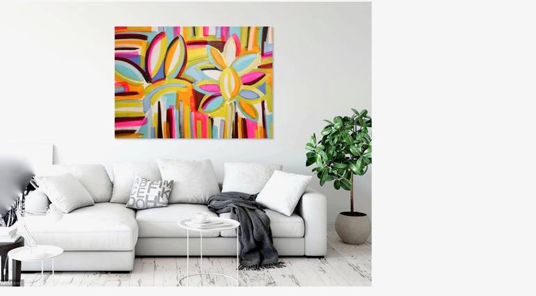 Original Abstract Floral Painting by Michelle Louis
