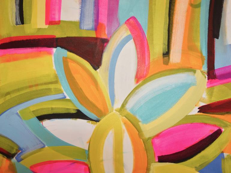 Original Abstract Expressionism Floral Painting by Michelle Louis