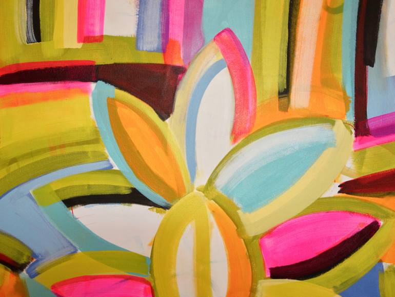 Original Abstract Floral Painting by Michelle Louis