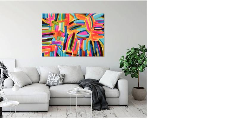 Original Abstract Expressionism Botanic Painting by Michelle Louis