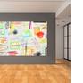 In a virtual room. Painting is 100 inches wide.