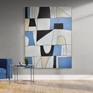 In a virtual room. Painting is 78 inches high.