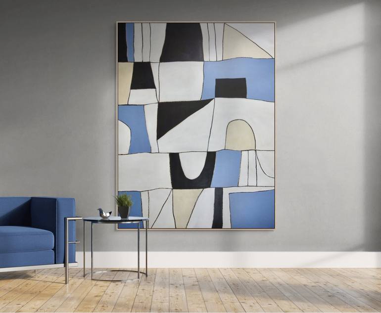 Original Abstract Expressionism Geometric Painting by Michelle Louis