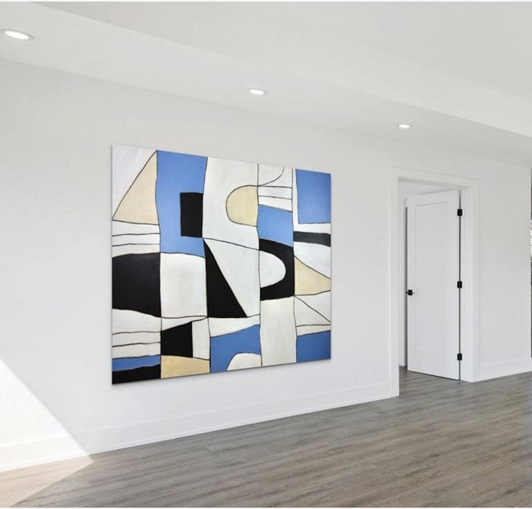 Original Abstract Expressionism Geometric Painting by Michelle Louis