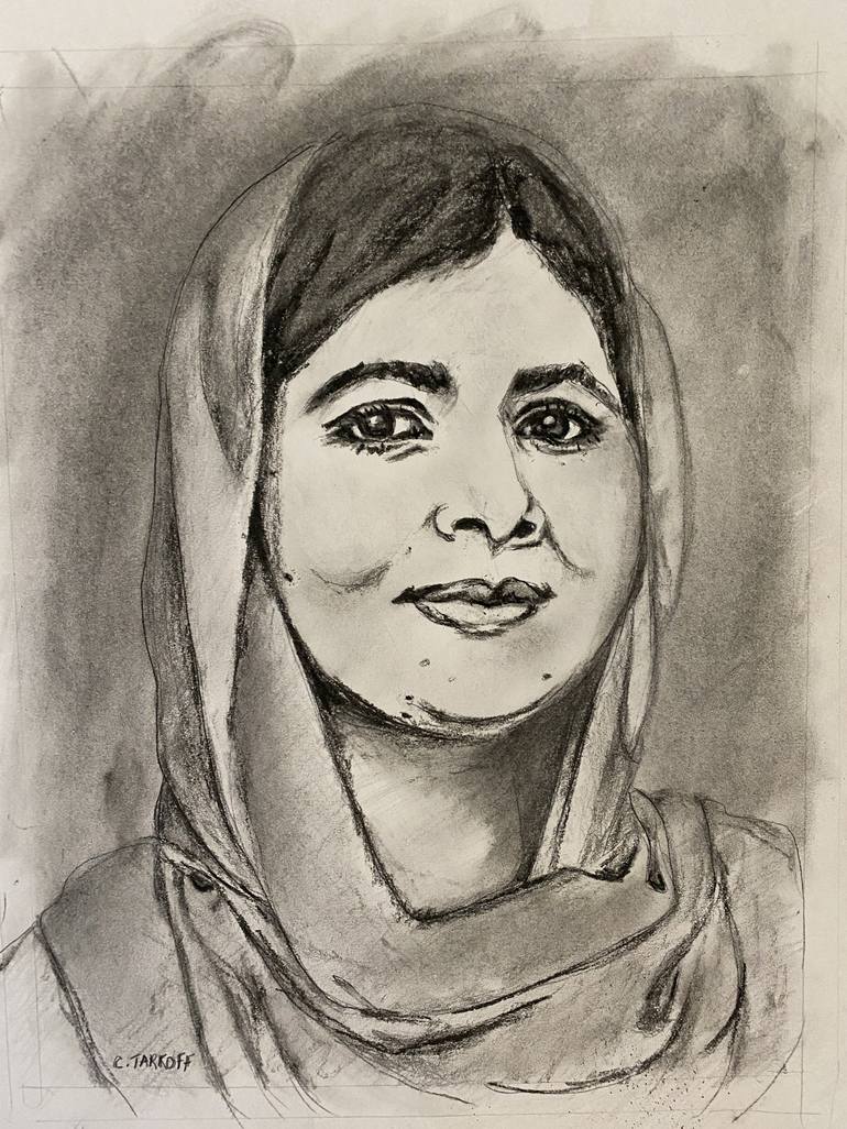 Malala Drawing by Christina Tarkoff | Saatchi Art