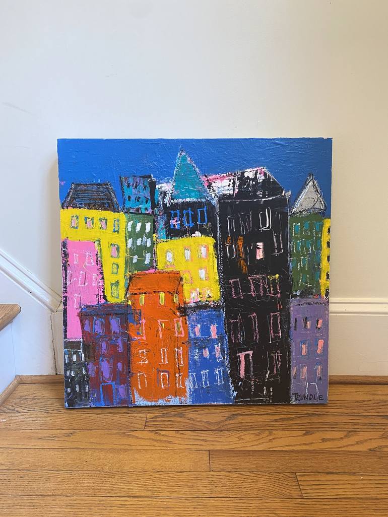 Original Abstract Cities Painting by Sarah Trundle