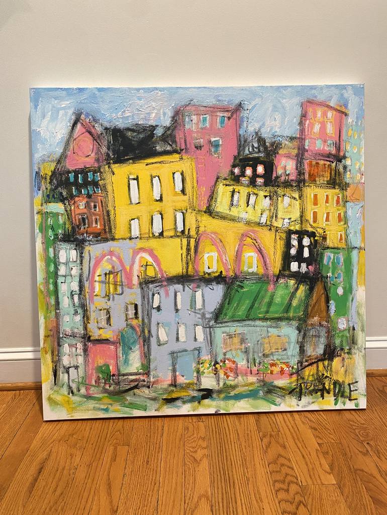 Original Abstract Cities Painting by Sarah Trundle