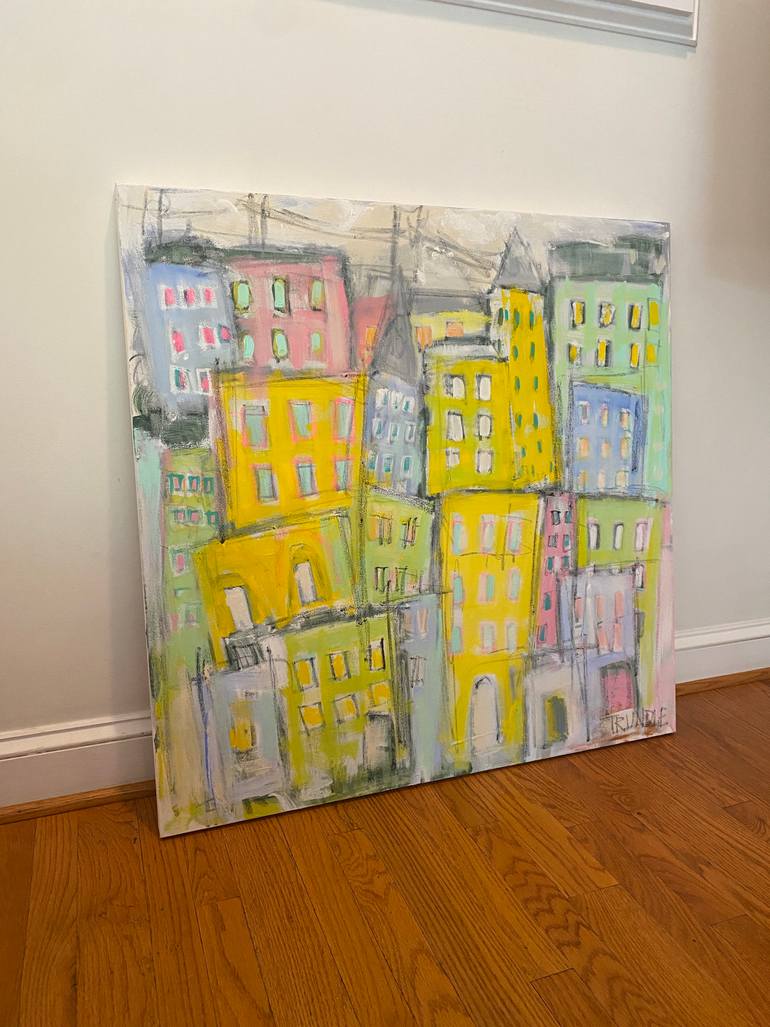 Original Abstract Cities Painting by Sarah Trundle