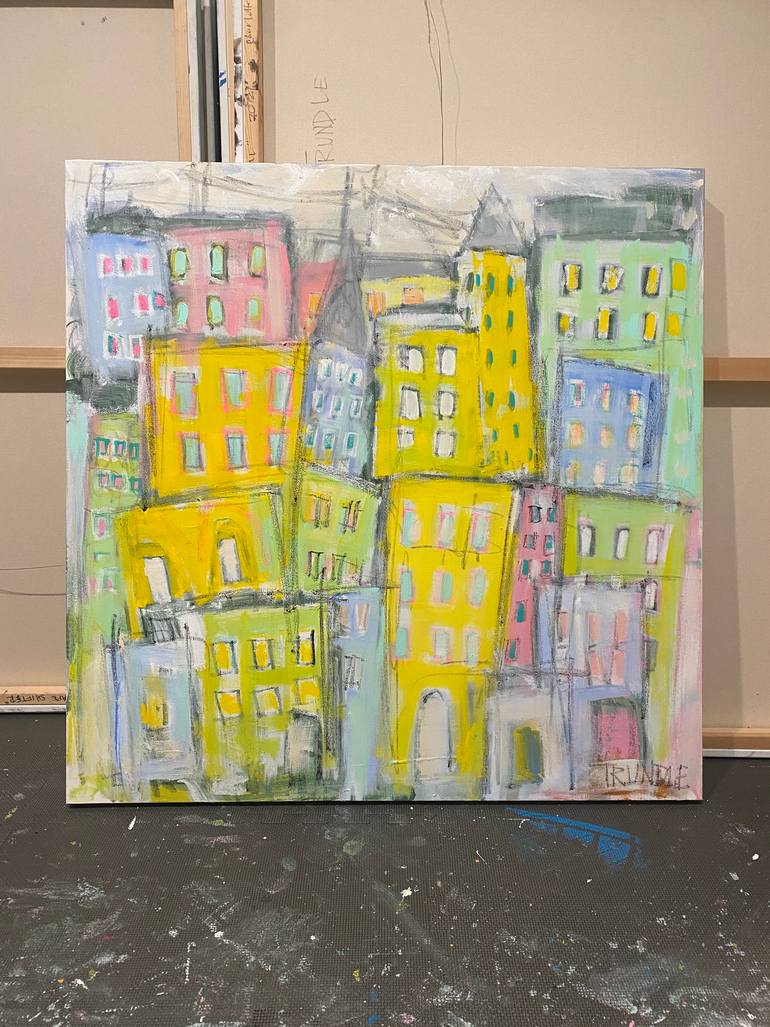 Original Abstract Cities Painting by Sarah Trundle