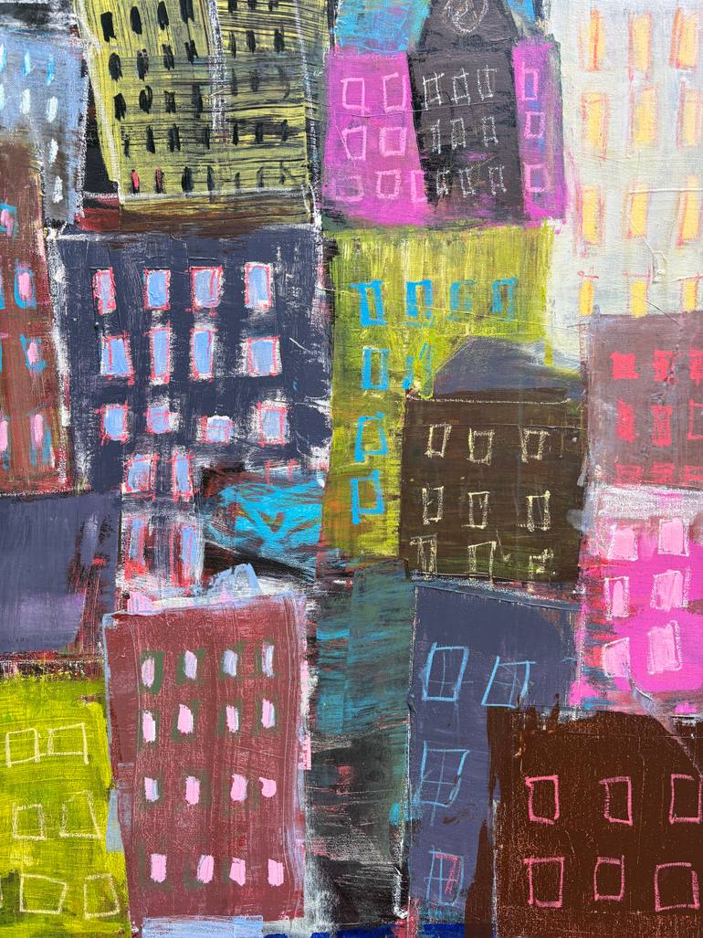 Original Abstract Cities Painting by Sarah Trundle