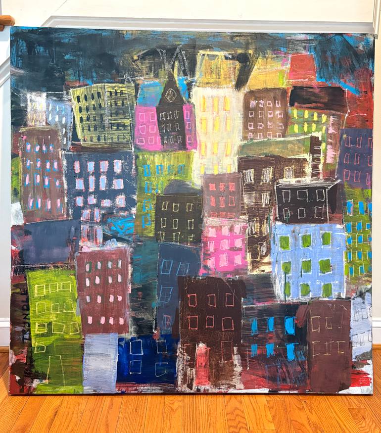 Original Abstract Cities Painting by Sarah Trundle