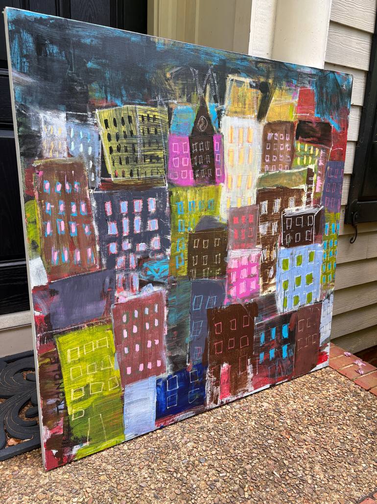 Original Abstract Cities Painting by Sarah Trundle