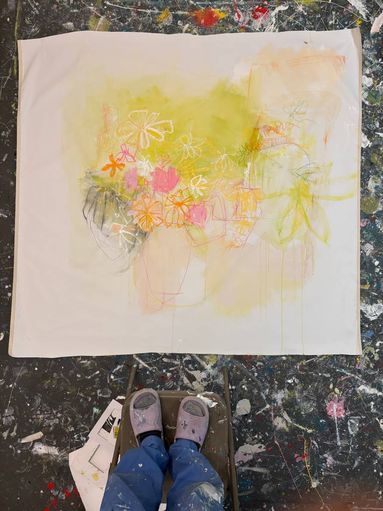 Original Abstract Floral Painting by Sarah Trundle