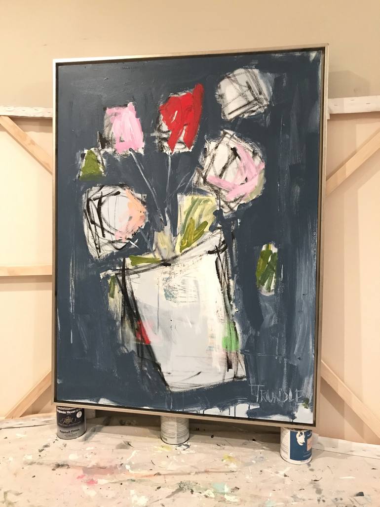 Original Abstract Floral Painting by Sarah Trundle