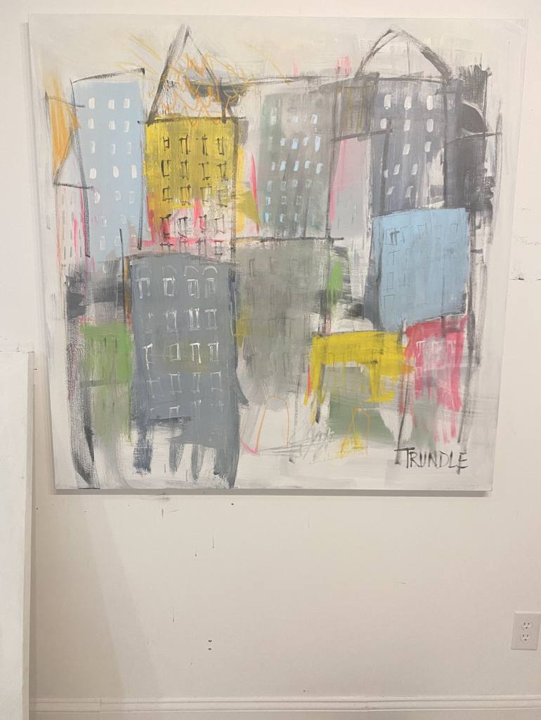 Original Abstract Cities Painting by Sarah Trundle