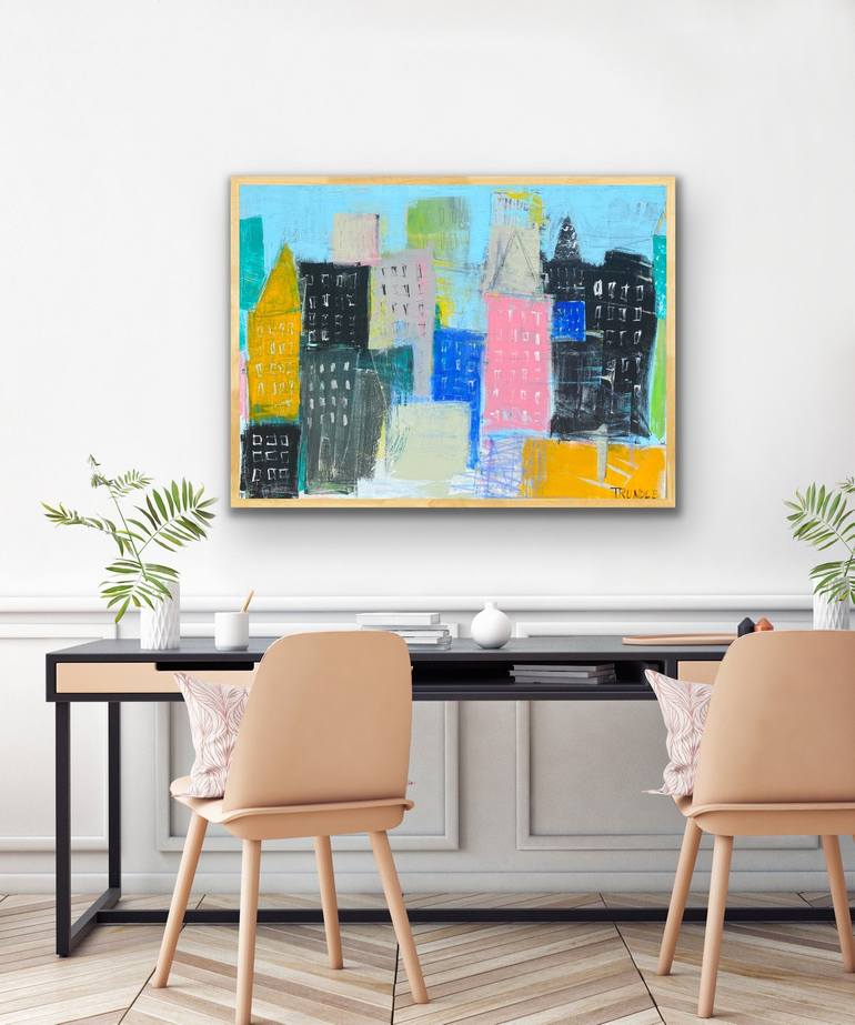 Original Abstract Cities Painting by Sarah Trundle