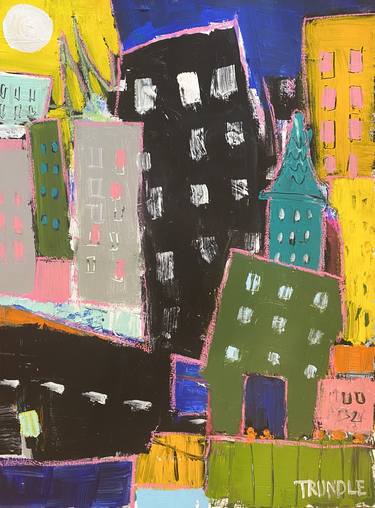 Print of Abstract Cities Paintings by Sarah Trundle