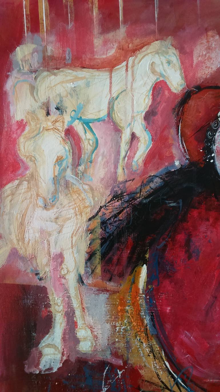 Original Fine Art Horse Painting by RENATA KACOVA