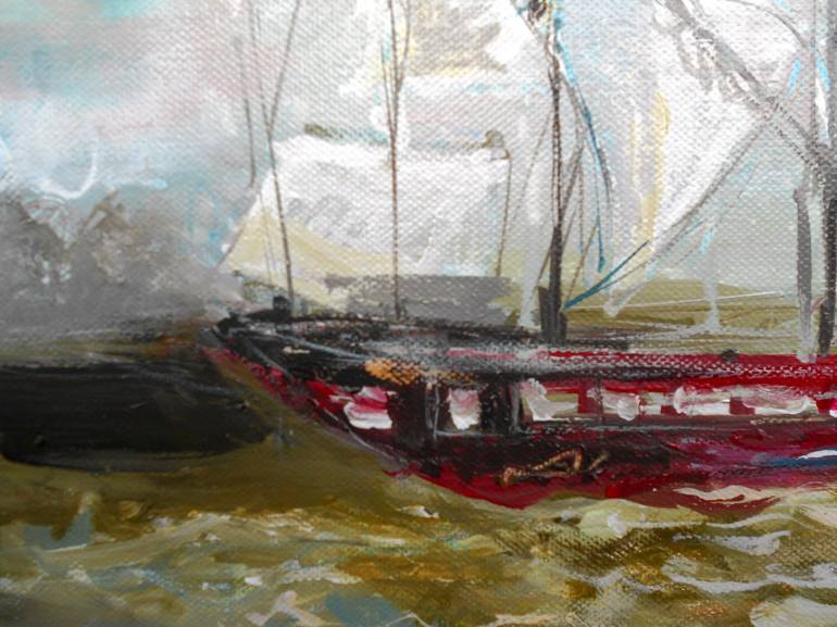 Original Fine Art Ship Painting by RENATA KACOVA