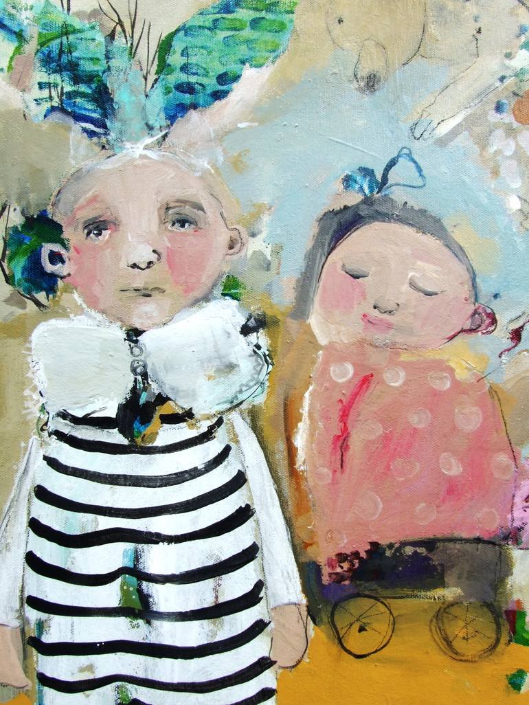 Original Abstract Expressionism Children Painting by RENATA KACOVA