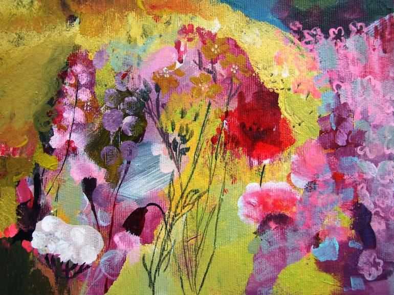 Original Abstract Expressionism Floral Painting by RENATA KACOVA