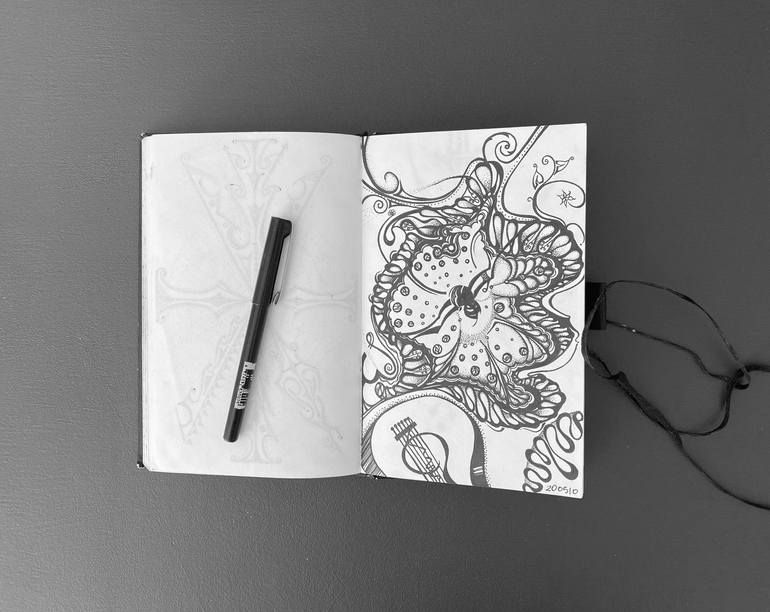 Original Abstract Music Drawing by Megan Harmer
