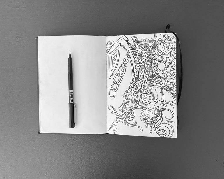 Original Abstract Nature Drawing by Megan Harmer