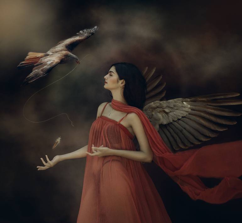 Original Women Photography by Svetlana Melik-nubarova | Art Deco Art on Paper | Teach me to Fly.
