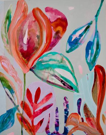 Original Abstract Floral Paintings by Synnöve Seidman