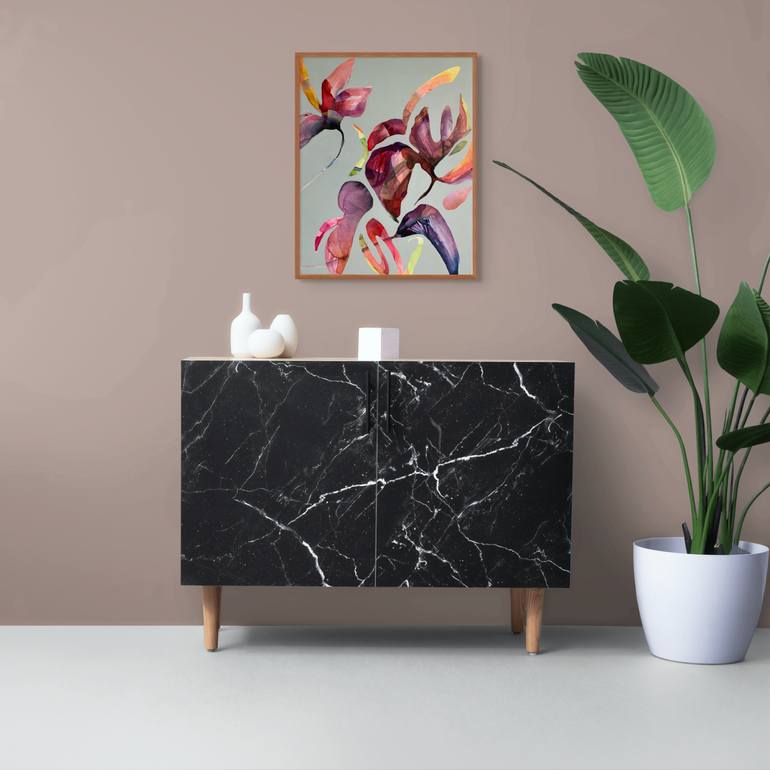 Original Abstract Expressionism Botanic Painting by Synnove Seidman