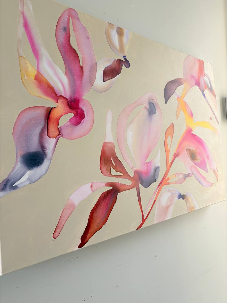 Original Abstract Expressionism Floral Painting by Synnove Seidman