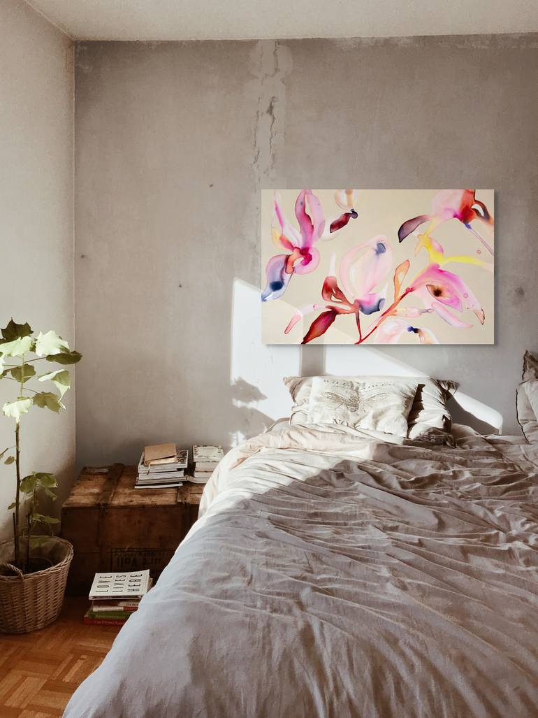 Original Abstract Expressionism Floral Painting by Synnove Seidman