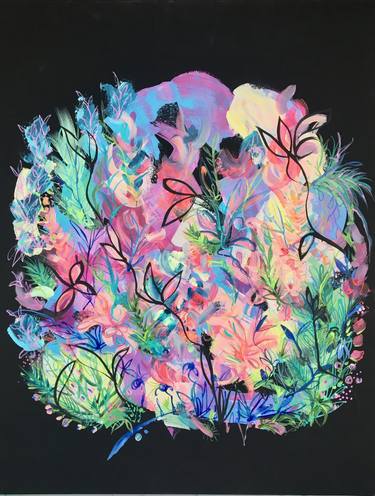 Original Abstract Expressionism Floral Paintings by Synnöve Seidman