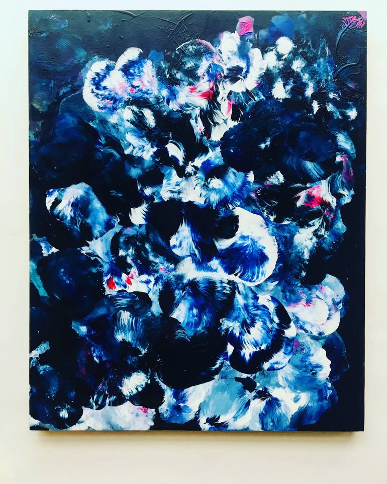 Original Abstract Expressionism Floral Painting by Synnöve Seidman