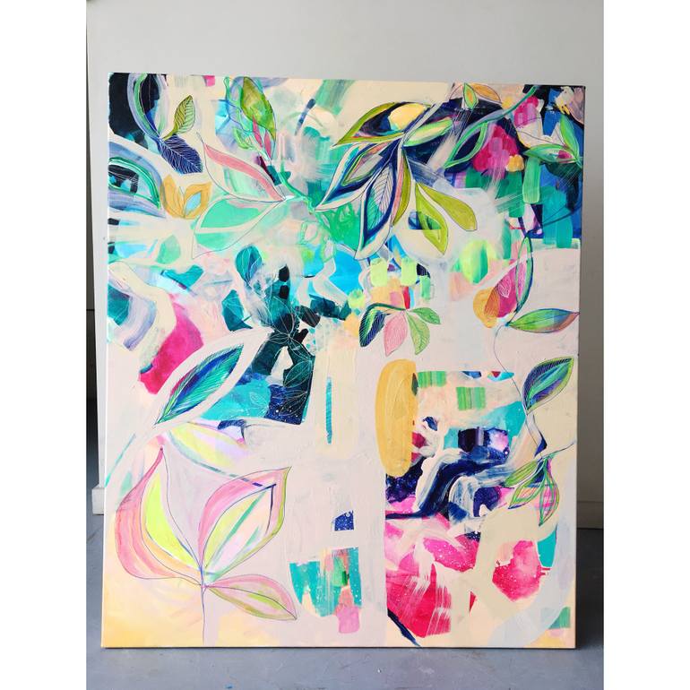 Original Abstract Expressionism Botanic Painting by Synnove Seidman