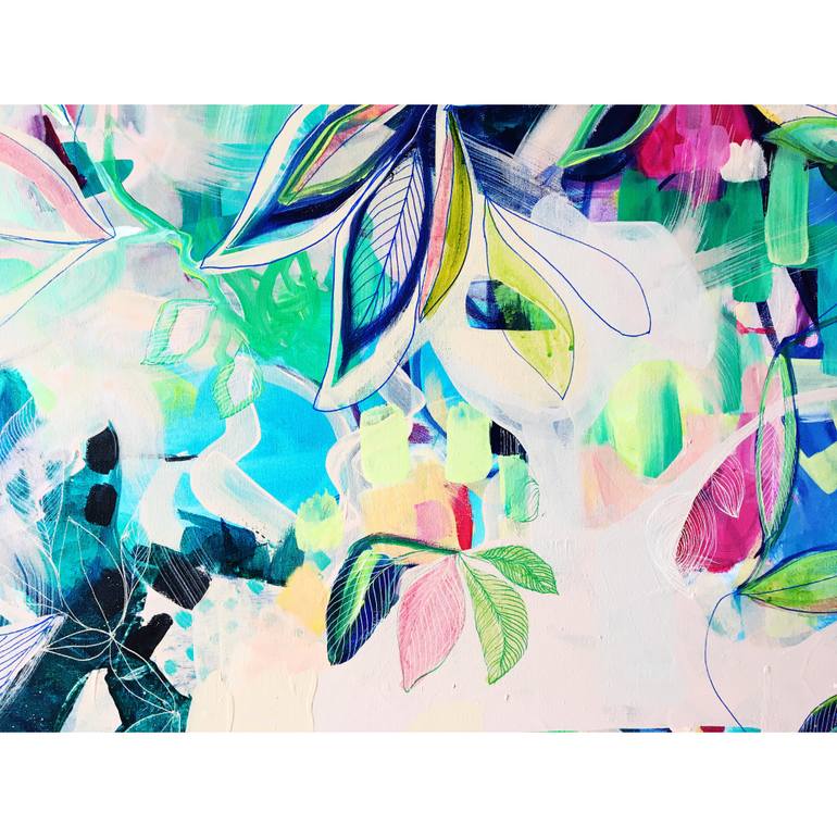 Original Abstract Expressionism Botanic Painting by Synnove Seidman