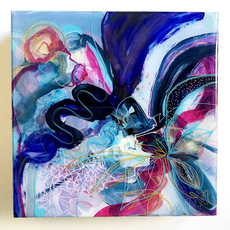 Original Abstract Botanic Painting by Synnove Seidman
